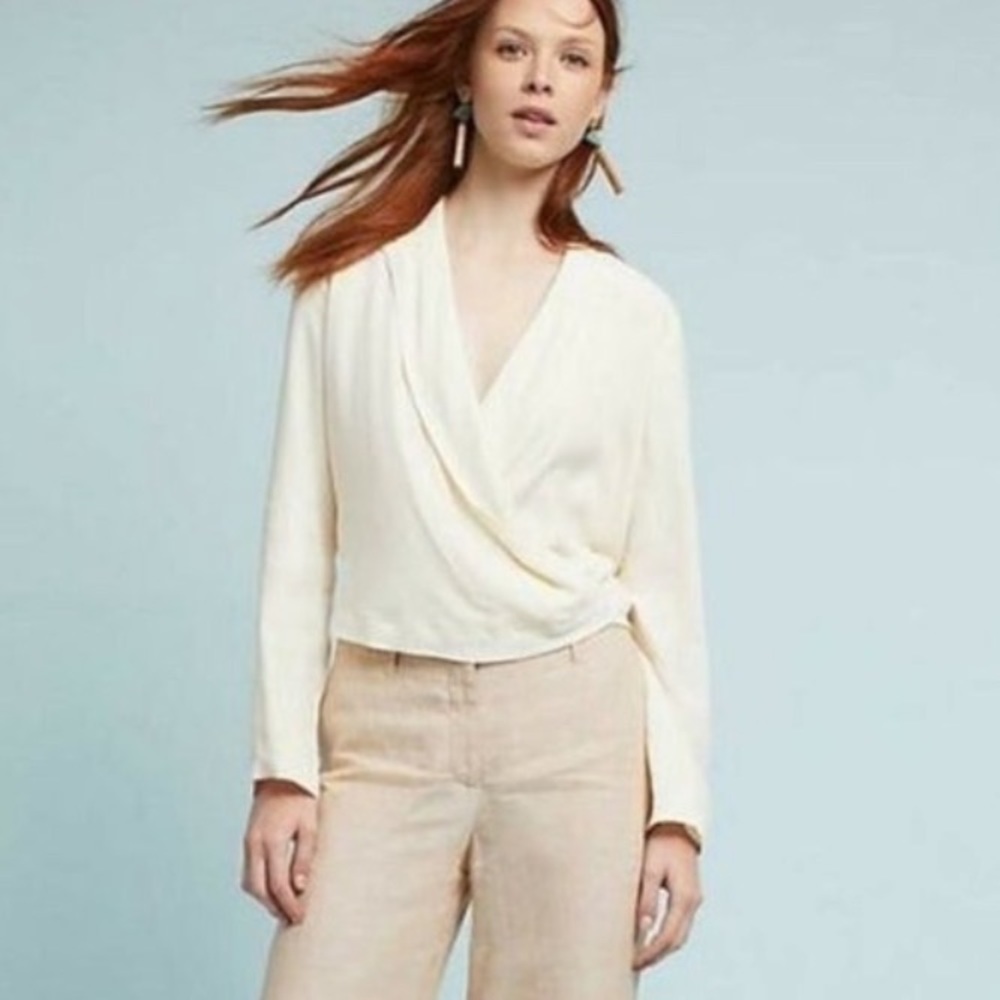 Ett Twa Ivory Button Wrapped Blazer size 4